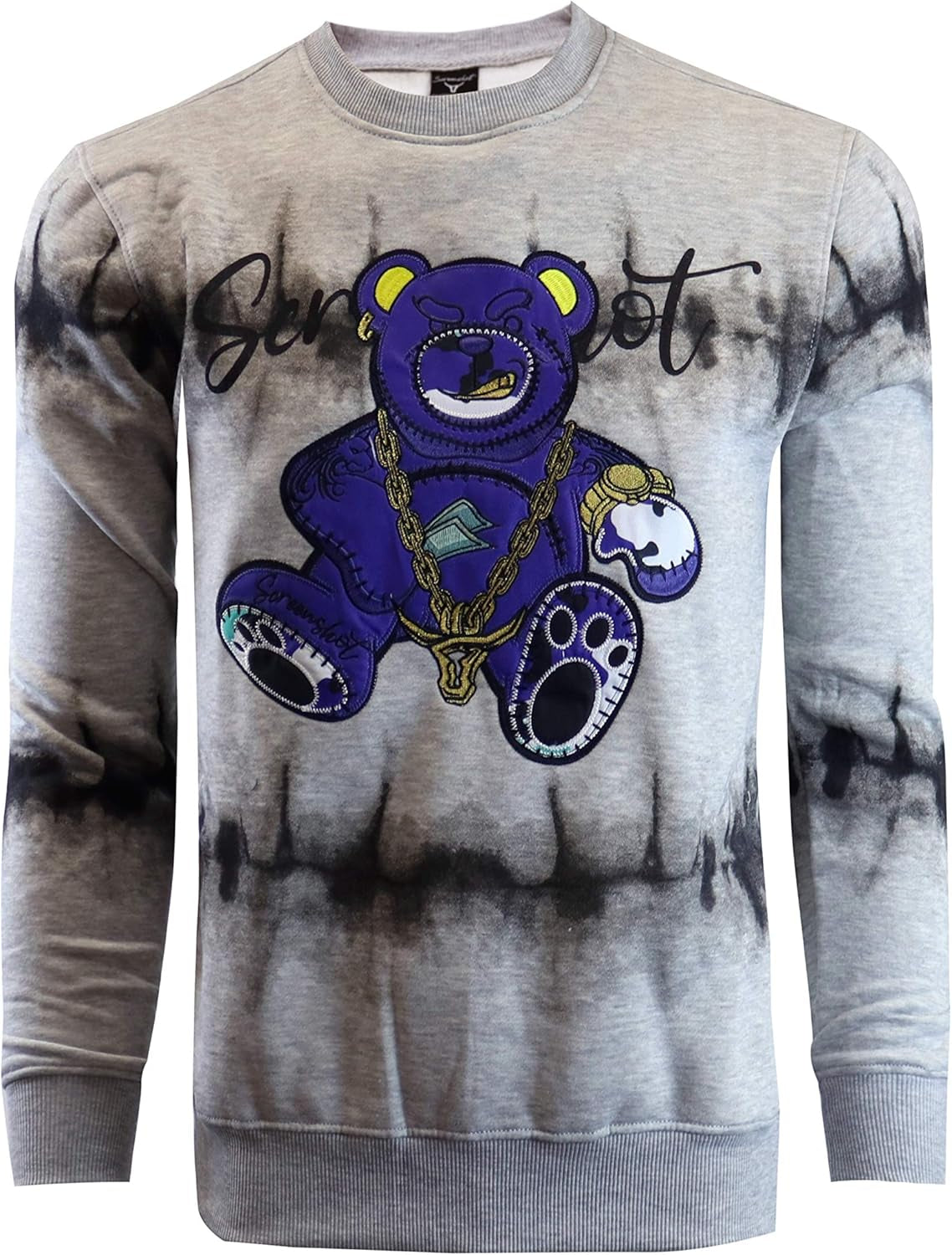 brand Mens Urban Hip Hop Premium Tie Dye Fleece - Pullover Active Urbanwear Street Fashion Crew Neck Sweatshirt