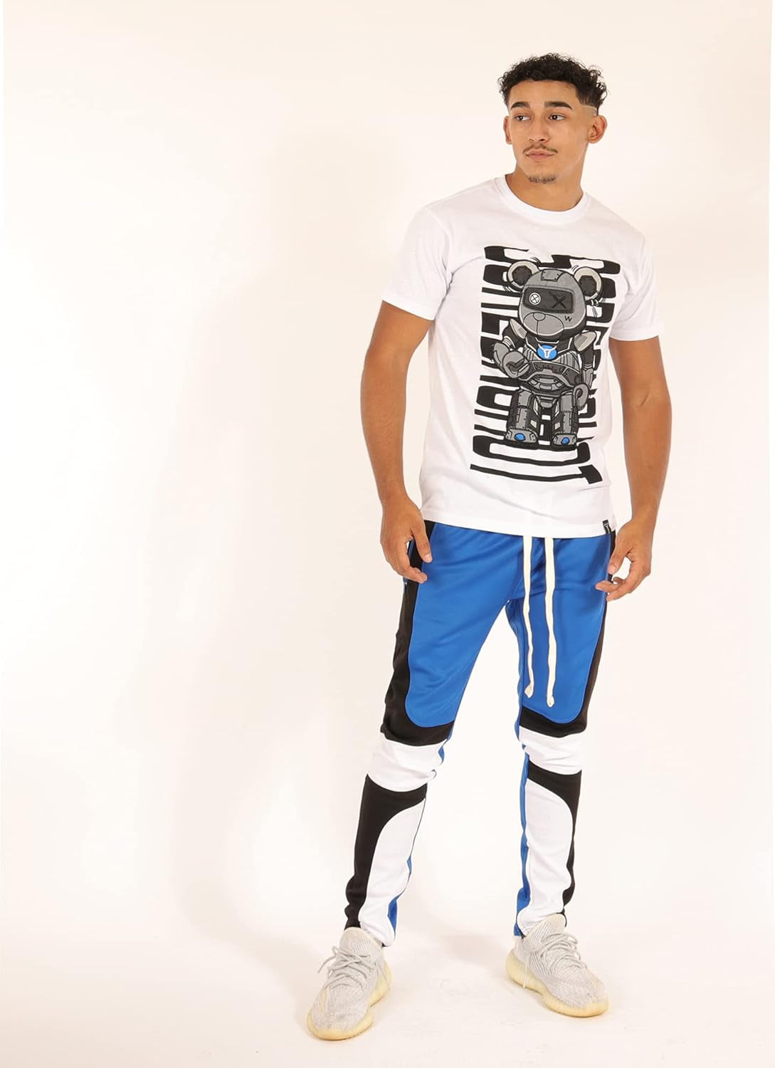 -Track Pants Fashion P41902 Mens Premium Straight Fit Athletic Fitness Fashion Urban Streetwear Bottoms