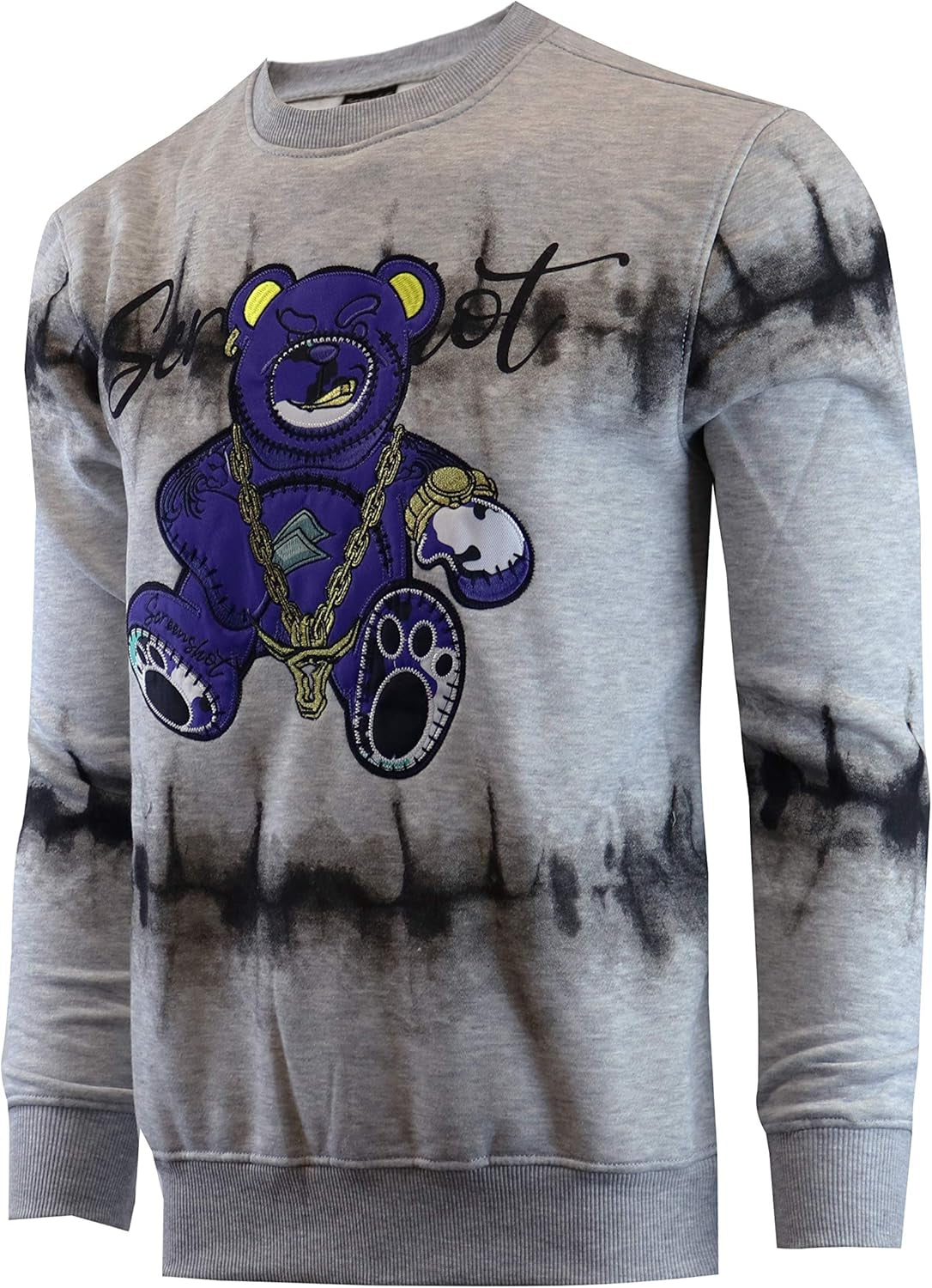 brand Mens Urban Hip Hop Premium Tie Dye Fleece - Pullover Active Urbanwear Street Fashion Crew Neck Sweatshirt