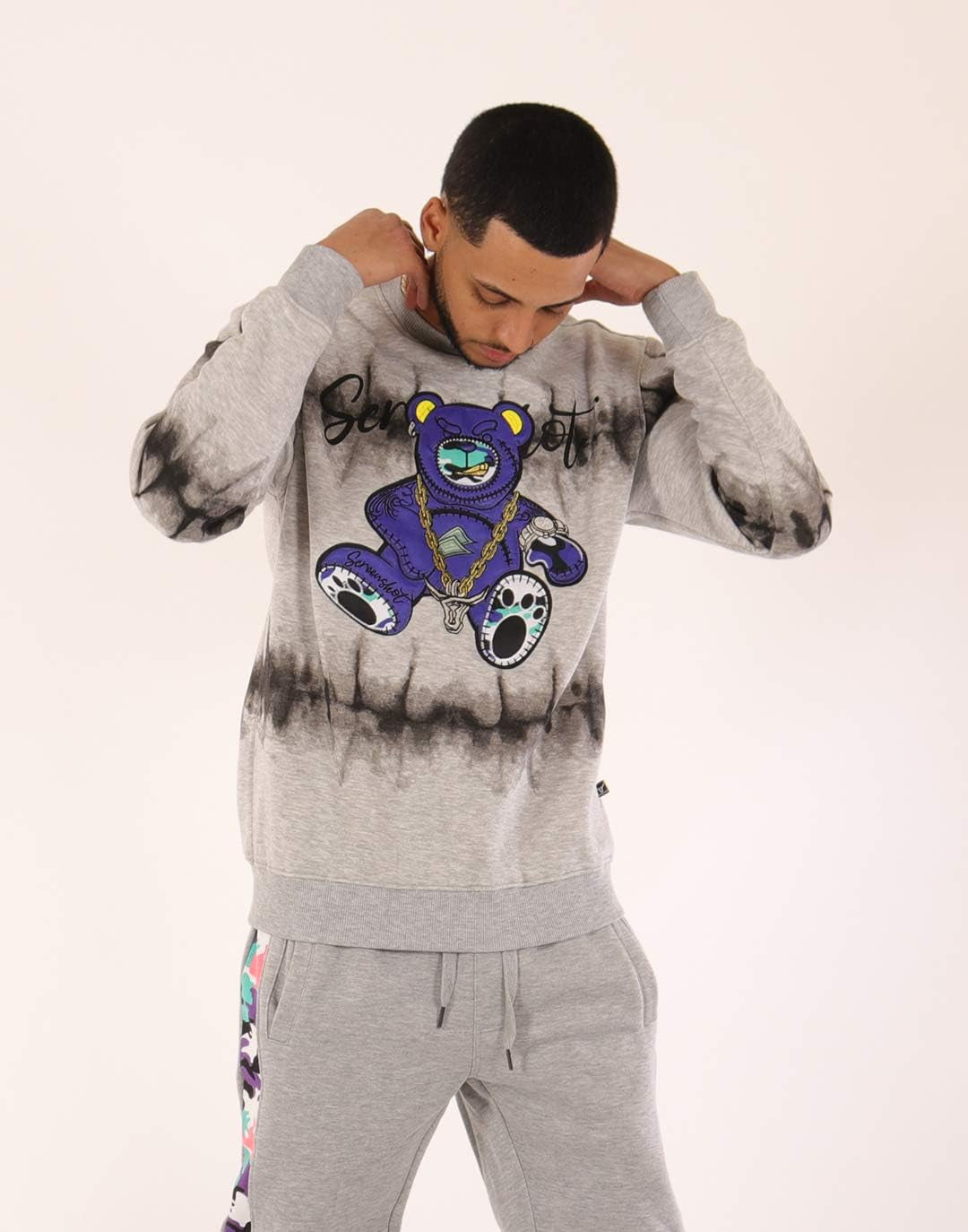 brand Mens Urban Hip Hop Premium Tie Dye Fleece - Pullover Active Urbanwear Street Fashion Crew Neck Sweatshirt
