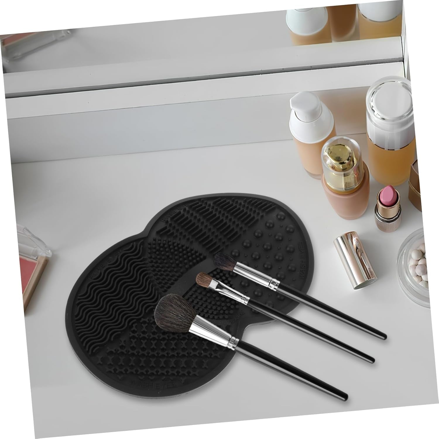 Makeup Brush Cleaning Pad Makeup Tools Cleaner Mat Silicone Cleaning Pad for Home