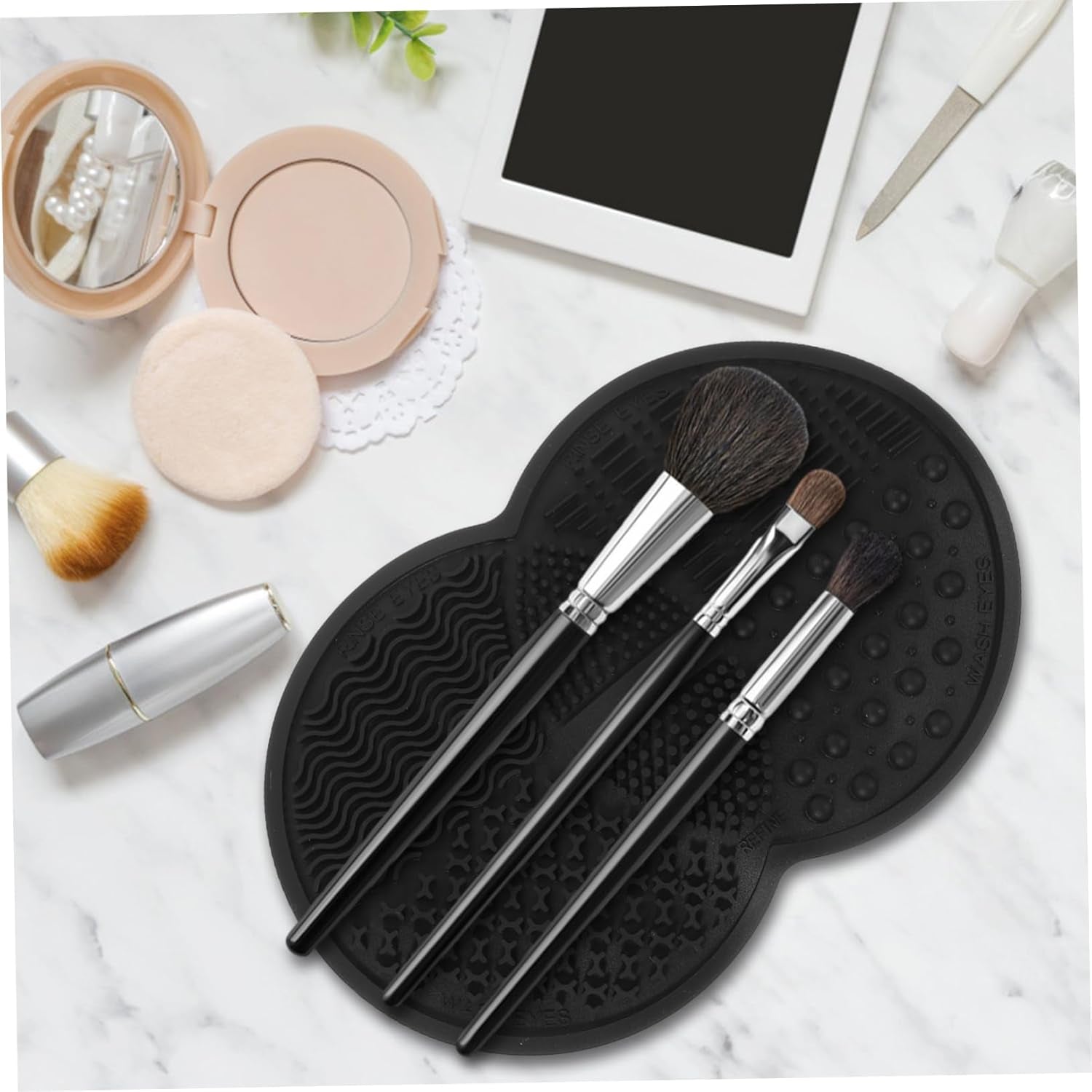 Makeup Brush Cleaning Pad Makeup Tools Cleaner Mat Silicone Cleaning Pad for Home