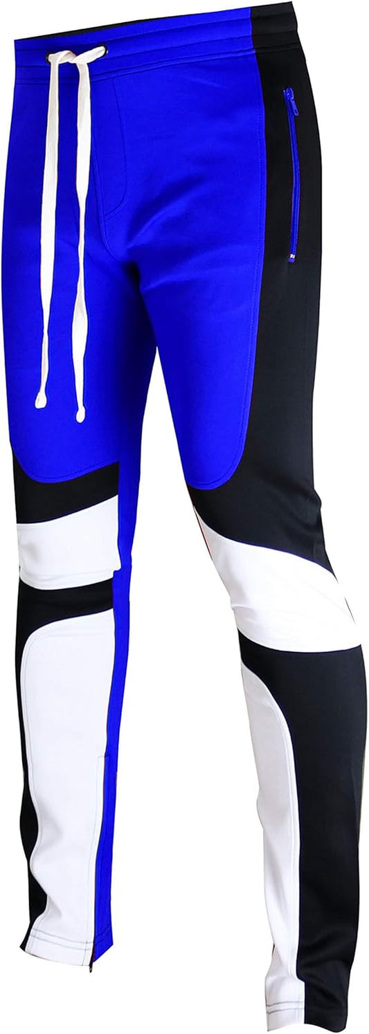 -Track Pants Fashion P41902 Mens Premium Straight Fit Athletic Fitness Fashion Urban Streetwear Bottoms
