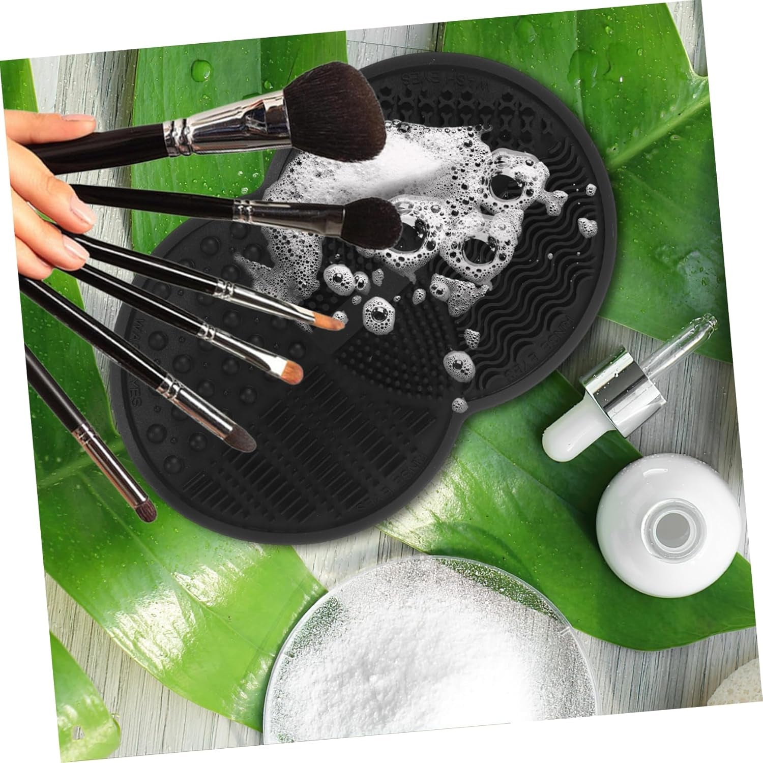 Makeup Brush Cleaning Pad Makeup Tools Cleaner Mat Silicone Cleaning Pad for Home